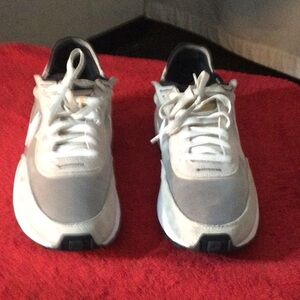 Casual Gray and White Lace-Up Sneakers